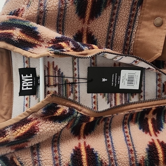 NWT FRYE Mens Fleece Aztec zip jacket size XXL - Picture 2 of 10